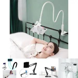 360도 회전가능 책상 침대 집게형 고정 휴대폰 거치대/스탠드/스마트폰/탁자/각도조절/태블릿/관절거치대