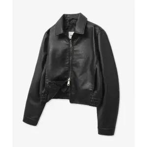 레이디 볼륨 LADY VOLUME 래더 라이더스 자켓 재킷9177 워싱 레더 싱글 블루종 BLACK
