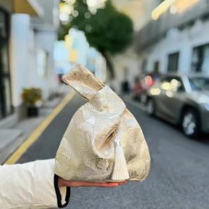 꽃펜던트 런치 백  화장품 가방     핸드백 술 매듭 손목 미니 소형 소형 아이템 파우치  치파오 액세서리