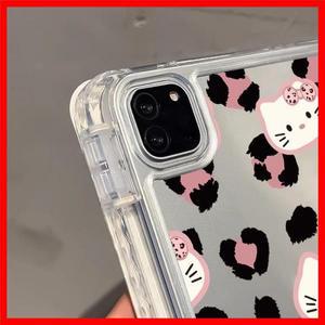 Kawaii 헬로 키티 IPad 3 접는 보호 케이스 Anime Double-layer Print Leopard Kt for Ipadpro18/20/21/22/