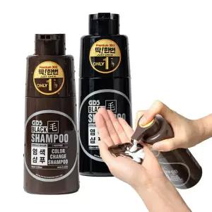 딱한번 염색약 염색샴푸 프리미엄 300 GDS 블랙모 새치 흰머리 샴푸타입