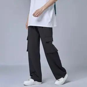 아이스 쿨링 시원한 스트링 와이드 카고 팬츠 바지