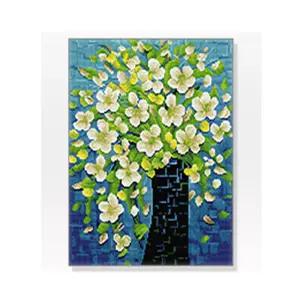 DIY 아네모네 블루 40X50 캔버스 풍경시리즈 보석십자수 비즈 공예 세트 액자 큐빅 형십자수