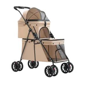 강아지유모차 2단 접이식 고양이 다견 애견유모차 개모차 중형견 소형견