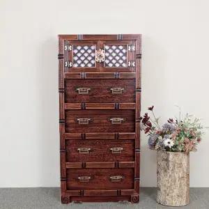 오동창살 4단 서랍장