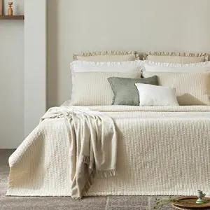 [마르시아][Q]마르시아 60수 순면 피그먼트 줄누비 스프레드2장+베개커버2장 세트