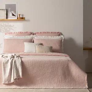 [하프클럽/마르시아]마르시아 60수 순면 피그먼트 줄누비 스프레드2장+베개커버1장 세트