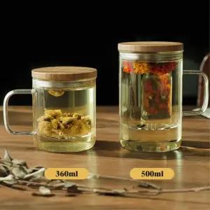 내열유리 티망 우드뚜껑 차우리는 머그 컵 신혼부부선물 카페