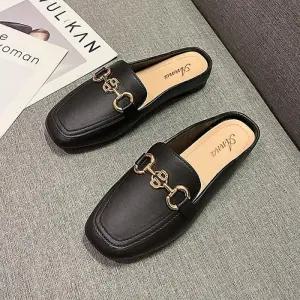 여성 플랫 가성비 블로퍼 미용실신발 스퀘어 슈즈