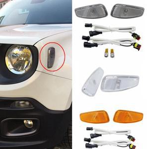 2x Jeep Renegade BU 2014 리피터 반사 경고 전면 LED 사이드 마커 펜더 조명 방향 지시등 램프