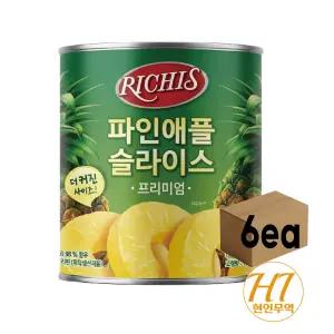 동서 리치스 파인애플 슬라이스 프리미엄 3kg , 6개