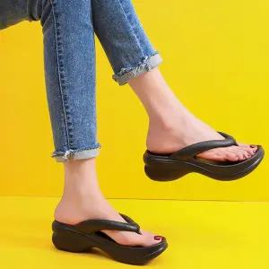 여성 데일리 쪼리슬리퍼 웨이브 통굽 발편한 신발 cMg9+9GAs