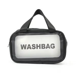 드라이 방수 검정 파우치 25x15cm 메쉬 수영장가방 워시백 세면백 세면파우치