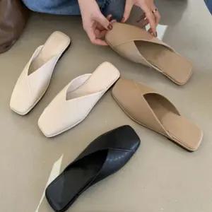여성 네모코 뮬 뮬슬리퍼 사무실슬리퍼 구두 여름신발 FCK5+9sbE