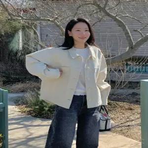 MADE 워크포켓 샌드베이지 코튼 셔츠자켓 (one color)