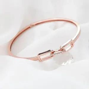 14kgp 로즈골드 베이직 큐빅 스틱 뱅글 패션 팔찌