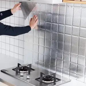 다용도 알루미늄 시트지 방수 내열 주방 알루미늄 시트지 타일 인테리어 씽크대 보호 습기