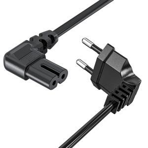 EU 전원 케이블 2 핀 프롱 유럽 그림 8 코드 삼성호환 필립스호환 LG호환 소니호환 TV 용 90도 각도 유로