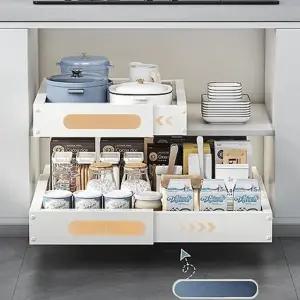 무타공 4면 확장형 길이조절 슬라이딩 레일 선반