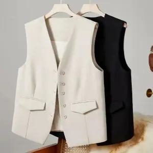 여성 정장 조끼 V넥 스퀘어넥 롱베스트