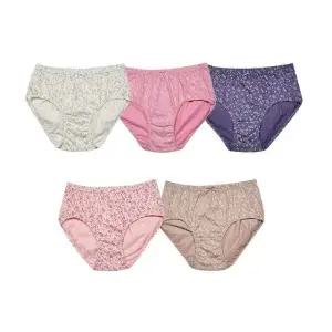 여성삼각팬티 꽃무늬패턴 순면 안심 데일리 여성 맥시팬티 5매입