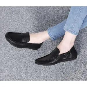 [라운슈] [남성화] 가죽 밴딩 페니로퍼 구두 2cm