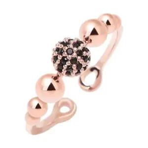 반지선물 블랙 미러볼 프리사이즈 패션 링 반지 14KGP