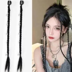 머리 인싸 땋은머리 피스 솜브레 브릿지 가발 클립 발