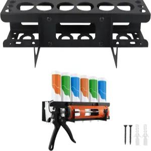 패트리 코킹 건 홀더 금속 튜브 보관 랙 차고 작업장 및 작업 밴을 위한 월 마운트 도구 정리함