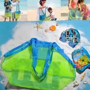 휴대용 여름 가방 망사 물놀이 비치 아동 물빠짐 해변 정리 장난감 물놀이 대용량 여름 가방 어린이 수납