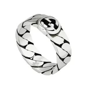 (케이스,쇼핑백포함)(공식매장AS가능)선물포장  와이드 인터로킹 G 실버 반