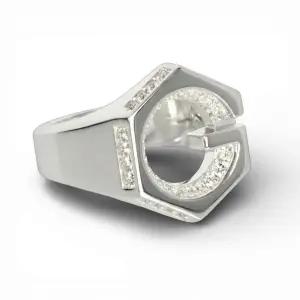 (케이스,쇼핑백포함)(공식매장AS가능)  지오메트릭 G 와이드 실버 크리스탈