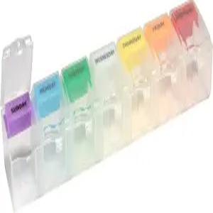 이지 도즈 위클리 (7일) 알약 플래너 약 케이스 비타민 정리함 2배 대형 푸시 앤 팝 오픈 수납공간 BPA