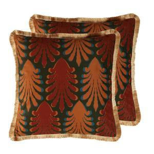 패트리아 디자이너 벨벳 던지기 베개 야외용 2인용 커버 거실 18x18 장식용 인치 농가 잎 침대 사각 있는 옐로우 정글 야자수 갈색 팩 무늬가 쿠션