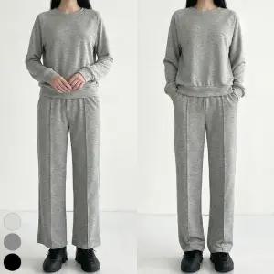 2단기장 여성 데일리 맨투맨 핀턱밴딩팬츠 세트 JEB-1006602