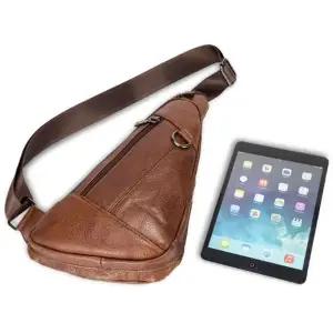 [룽스]다용도 남성 패션잡화 가죽 슬링백 링 가방