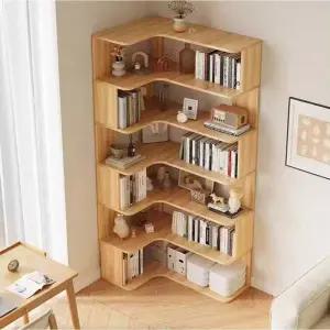 모서리 책장 코너 수납장 원목 삼각 수납 틈새 책장 선반