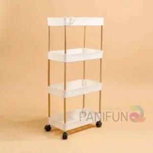 4단 이동식 틈새선반 22cm 우드 잡동사니선반 무빙트롤리 세탁실선반 세탁실트롤리 보조선반