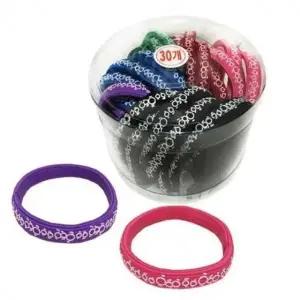 납작 고무줄 30P 두꺼운머리끈 여성검정머리끈