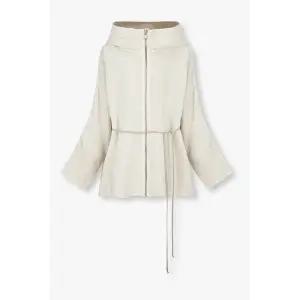 [릭오웬스] 웨이스트 스트링 후드 집업 자켓 크림 153592985