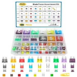 408 PCS 차량용 퓨즈 모음 키트 표준 미니 LP 마이크로2 블레이드 ATO ATC APS 4월 2A 5A 7.5A 10A 15A 20A