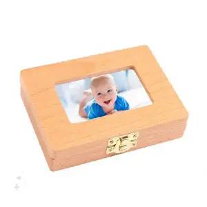 원목 사진 삽입 아기 유치 젖니 탯줄 보관 수납 케이스 기념품 보관용 자개 잠금