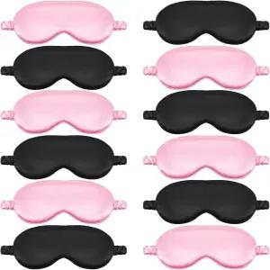 남성용 편안한 눈가리개 섀도를 위한 조절 가능한 신축성 스트랩이 있는 Cutecrop 12개 실크 수면 마스크