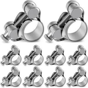 오토링 10팩 T-볼트 호스 클램프 키트 17-19mm Od 헤비 듀티 조절 가능한 304 스테인리스 스틸 T-슬롯