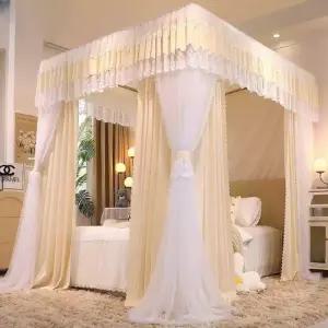 공주침대 커튼 캐노피 침실 방풍 궁전 인테리어
