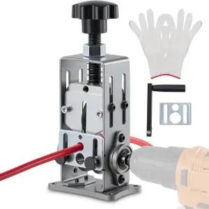 CREWorks 수동 와이어 스트 기계 0061 2개의 공급 구멍 플레이트가 있는 스크랩 와이어용 드릴 호환 구리