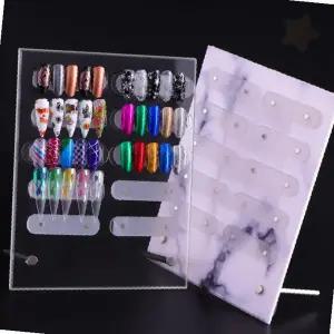 네일 팁 보관 전시 아크릴 자석 거치대 컬러 차트 정리 투명 대리석 무늬 샘플