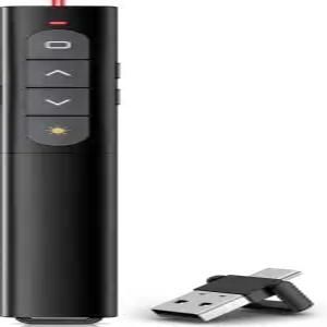 무선 프레젠테이션 클리커 하이퍼링크 및 볼륨 조절이 가능한 원격 키노트/PPT/Mac/PC/노트북용 파워포인트