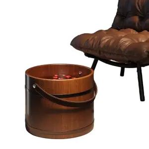 발 담그는 대야 보온 온열 관리 바스켓 항온 깊은 원목 욕조