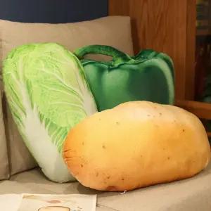고구마 베개 쿠션 녹색 작은 봉제 안고자는 실물 대형 야채